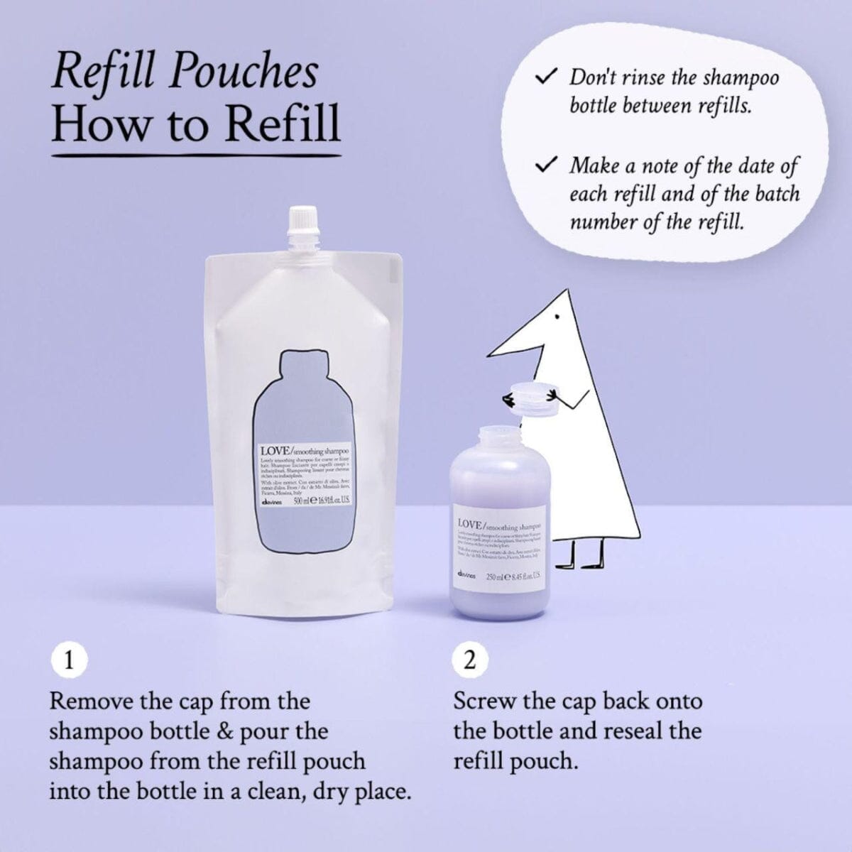 Davines LOVE Smooth Shampoo Refill Pouch 500ml